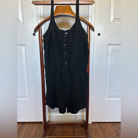 44.  Old Navy Black Button-Front Romper - Picture 1 of 3